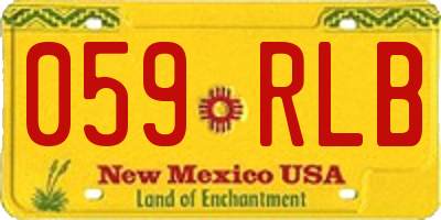 NM license plate 059RLB