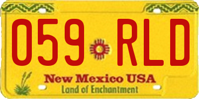 NM license plate 059RLD