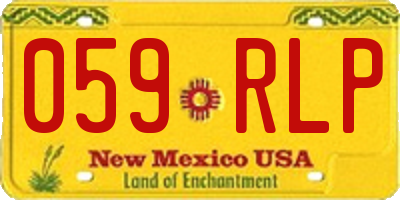 NM license plate 059RLP