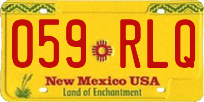 NM license plate 059RLQ