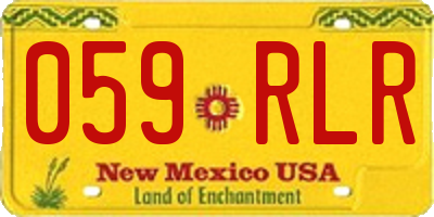 NM license plate 059RLR