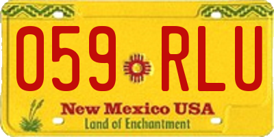 NM license plate 059RLU