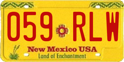 NM license plate 059RLW
