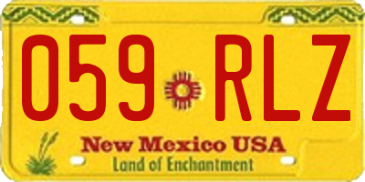 NM license plate 059RLZ