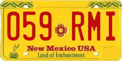 NM license plate 059RMI