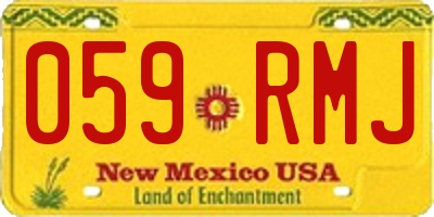 NM license plate 059RMJ
