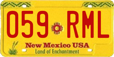 NM license plate 059RML