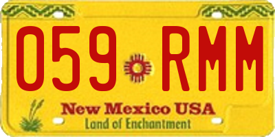 NM license plate 059RMM