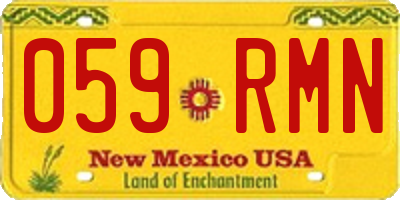 NM license plate 059RMN