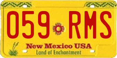 NM license plate 059RMS