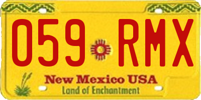 NM license plate 059RMX