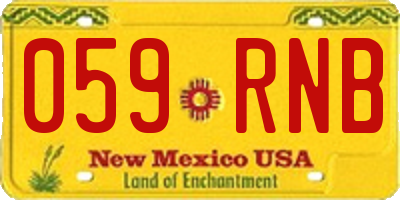 NM license plate 059RNB