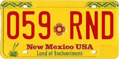 NM license plate 059RND