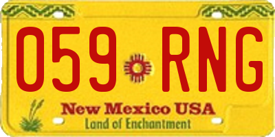 NM license plate 059RNG