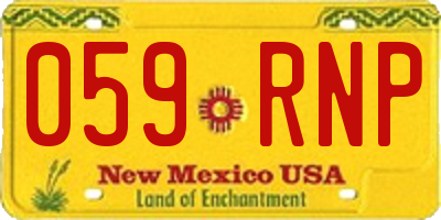 NM license plate 059RNP