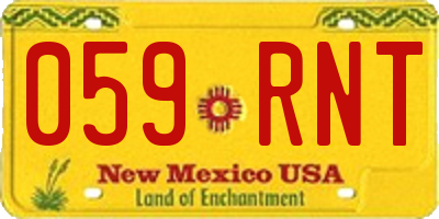NM license plate 059RNT