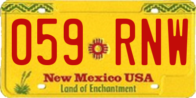 NM license plate 059RNW