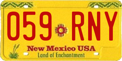 NM license plate 059RNY