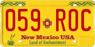 NM license plate 059ROC