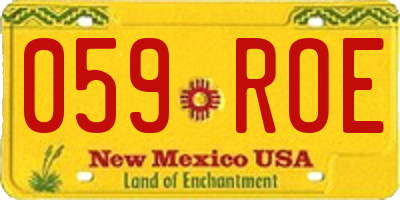 NM license plate 059ROE