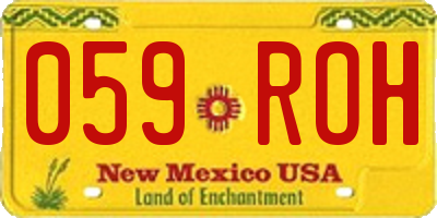NM license plate 059ROH