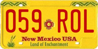 NM license plate 059ROL