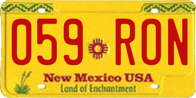 NM license plate 059RON