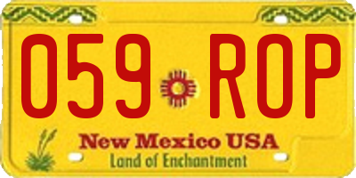 NM license plate 059ROP