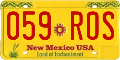 NM license plate 059ROS