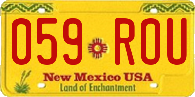 NM license plate 059ROU