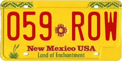 NM license plate 059ROW