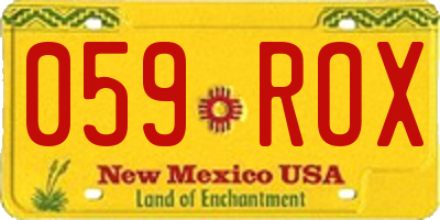 NM license plate 059ROX