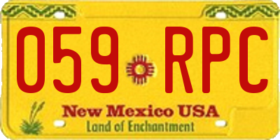 NM license plate 059RPC