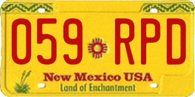 NM license plate 059RPD