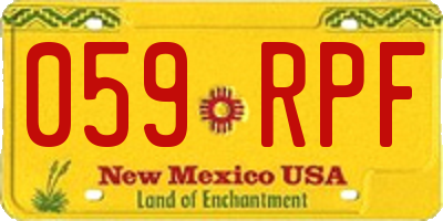 NM license plate 059RPF