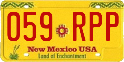 NM license plate 059RPP