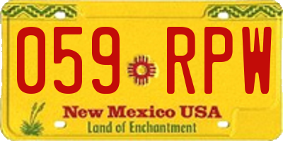 NM license plate 059RPW