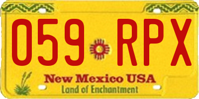 NM license plate 059RPX
