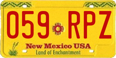 NM license plate 059RPZ