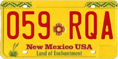 NM license plate 059RQA