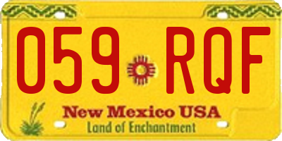 NM license plate 059RQF