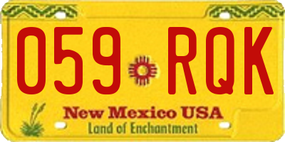 NM license plate 059RQK