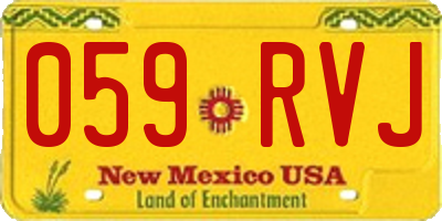 NM license plate 059RVJ