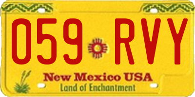 NM license plate 059RVY
