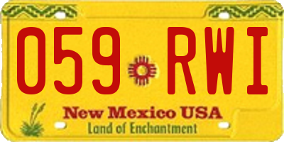 NM license plate 059RWI