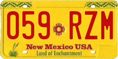NM license plate 059RZM