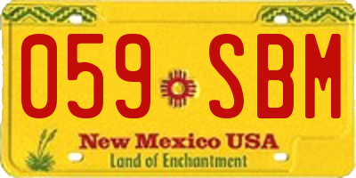 NM license plate 059SBM