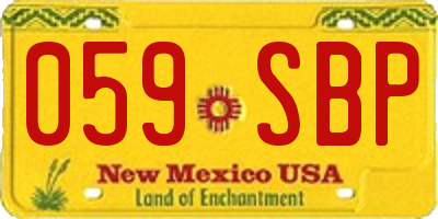 NM license plate 059SBP