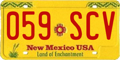 NM license plate 059SCV