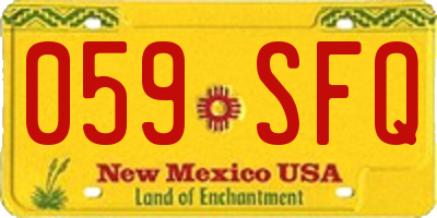 NM license plate 059SFQ